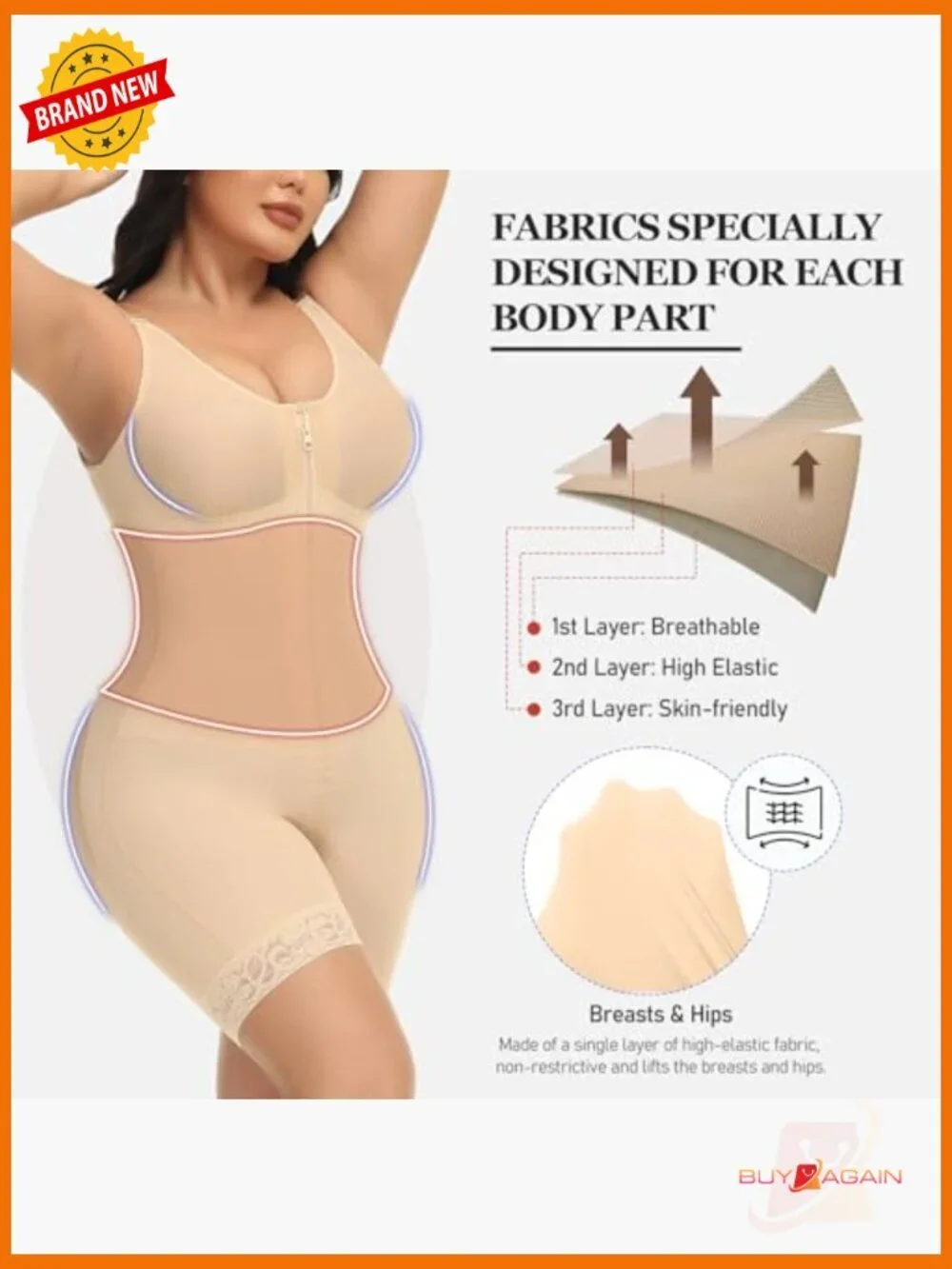 High Compression Faja Body Shaper Shapewear Bodysuit Tummy Control